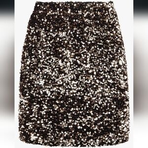 REEMONDE Sequin Skirt Sparkle Stretchy Bodycon Mini Skirts Size Small